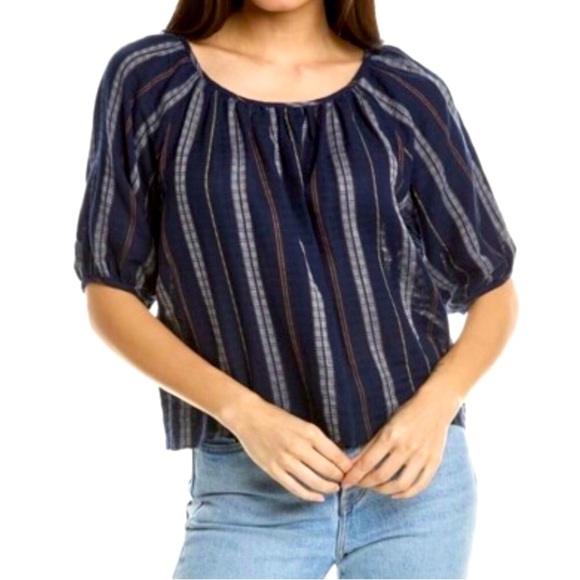 DREW NWT Sz XS Navy Striped “Aria” Top
